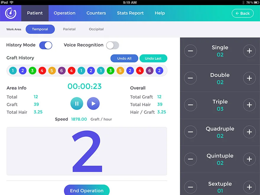Graft Calculator Patient Dashboard