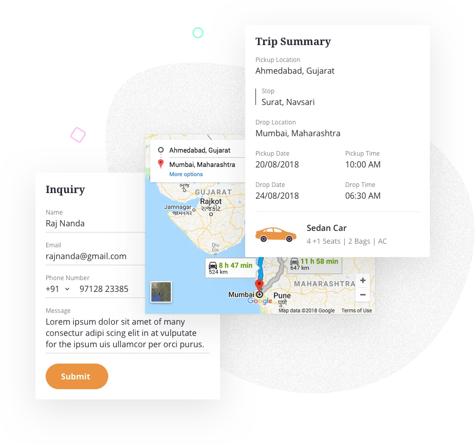 Trip summary with google map