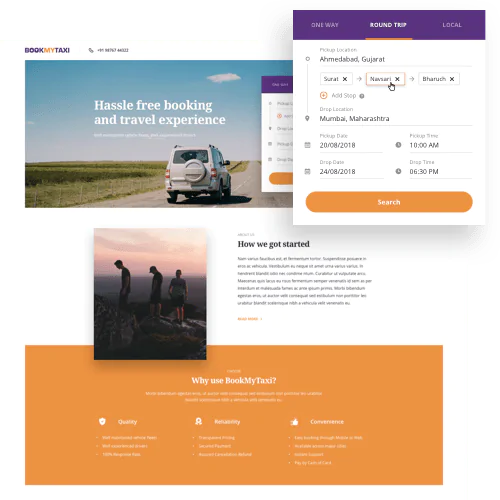 A web-based booking platform to book your own taxi