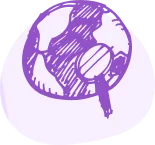 Magnifying glass on globe