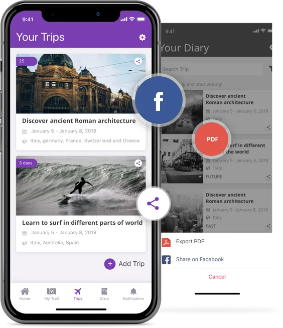 Share inspirations with friends in MyTrax App