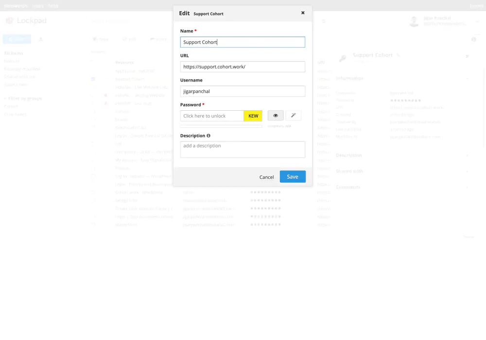 Lockpad Support Ticket Edit