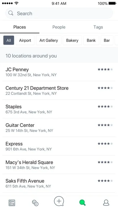Search section in quickee a Feedback and Review management App