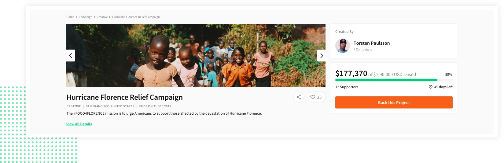 fund collection campaign in an ecommerece marketplace