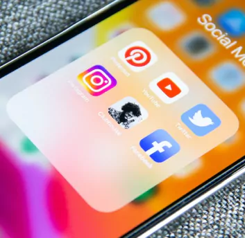 Social media apps on mobile screen
