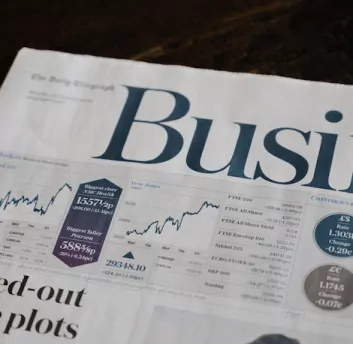 Newspaper with the finance market news