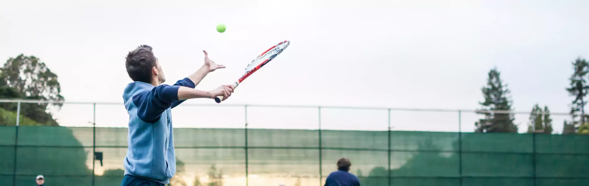 A person playing tennis