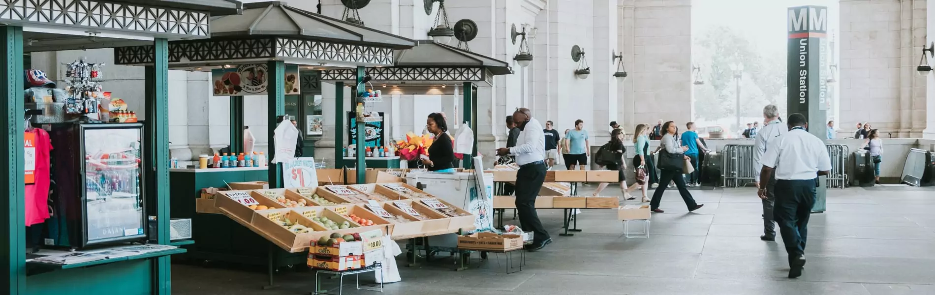 People are shopping in marketplace